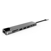 Adattatore hub USB-C Multi HD 8 in 1 in lega di alluminio Adattatore per lettore di schede SD PD e TF RJ45 per MacBook Pro Air