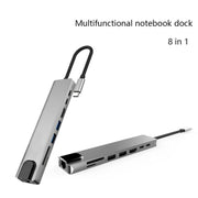 Adattatore hub USB-C Multi HD 8 in 1 in lega di alluminio Adattatore per lettore di schede SD PD e TF RJ45 per MacBook Pro Air