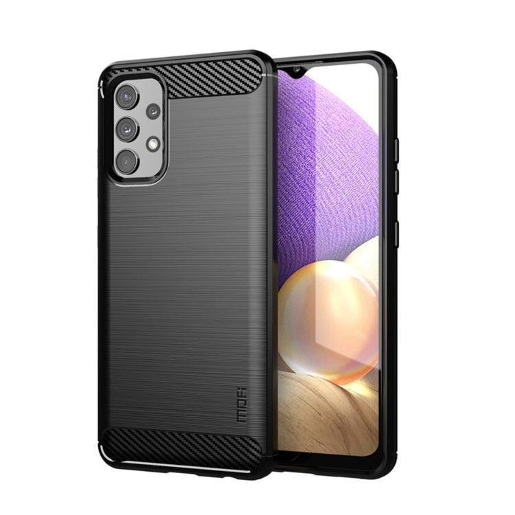 Custodia morbida in TPU in fibra di carbonio con trama spazzolata serie MOFI Gentleness, For Samsung Galaxy A02 / M02, For Samsung Galaxy A02s/M02s/F02s(EU Version), For Samsung Galaxy A02s/M02s/F02s(US Version), For Samsung Galaxy A32 4G(EU Version)  ...
