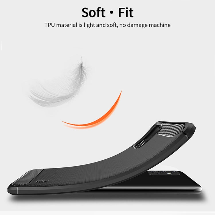 Custodia morbida in TPU in fibra di carbonio con trama spazzolata serie MOFI Gentleness, For Samsung Galaxy A02 / M02, For Samsung Galaxy A02s/M02s/F02s(EU Version), For Samsung Galaxy A02s/M02s/F02s(US Version), For Samsung Galaxy A32 4G(EU Version)  ...