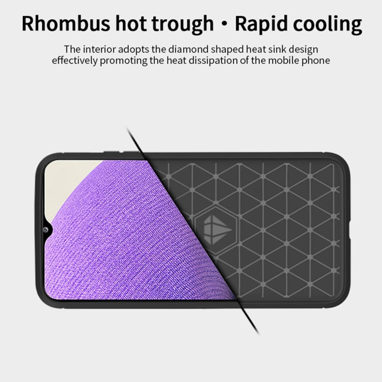 Custodia morbida in TPU in fibra di carbonio con trama spazzolata serie MOFI Gentleness, For Samsung Galaxy A02 / M02, For Samsung Galaxy A02s/M02s/F02s(EU Version), For Samsung Galaxy A02s/M02s/F02s(US Version), For Samsung Galaxy A32 4G(EU Version)  ...
