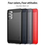Custodia morbida in TPU in fibra di carbonio con trama spazzolata serie MOFI Gentleness, For Samsung Galaxy A02 / M02, For Samsung Galaxy A02s/M02s/F02s(EU Version), For Samsung Galaxy A02s/M02s/F02s(US Version), For Samsung Galaxy A32 4G(EU Version)  ...
