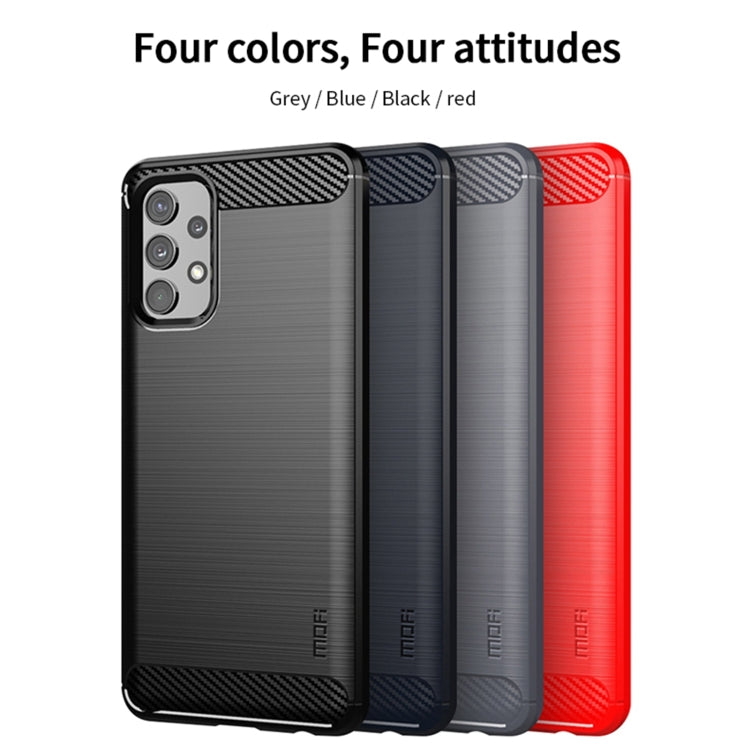 Custodia morbida in TPU in fibra di carbonio con trama spazzolata serie MOFI Gentleness, For Samsung Galaxy A02 / M02, For Samsung Galaxy A02s/M02s/F02s(EU Version), For Samsung Galaxy A02s/M02s/F02s(US Version), For Samsung Galaxy A32 4G(EU Version)  ...