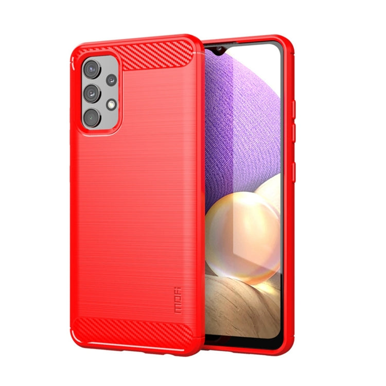 Custodia morbida in TPU in fibra di carbonio con trama spazzolata serie MOFI Gentleness, For Samsung Galaxy A02 / M02, For Samsung Galaxy A02s/M02s/F02s(EU Version), For Samsung Galaxy A02s/M02s/F02s(US Version), For Samsung Galaxy A32 4G(EU Version)  ...