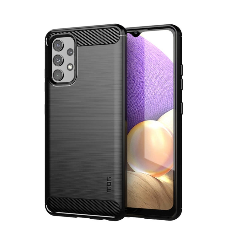 Custodia morbida in TPU in fibra di carbonio con trama spazzolata serie MOFI Gentleness, For Samsung Galaxy A02 / M02, For Samsung Galaxy A02s/M02s/F02s(EU Version), For Samsung Galaxy A02s/M02s/F02s(US Version), For Samsung Galaxy A32 4G(EU Version)  ...