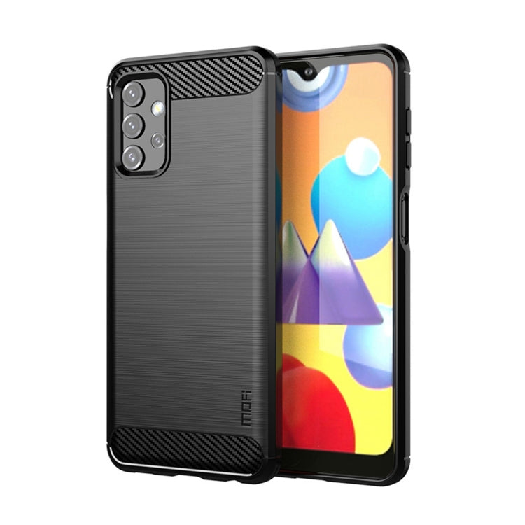 Custodia morbida in TPU in fibra di carbonio con trama spazzolata serie MOFI Gentleness, For Samsung Galaxy A02 / M02, For Samsung Galaxy A02s/M02s/F02s(EU Version), For Samsung Galaxy A02s/M02s/F02s(US Version), For Samsung Galaxy A32 4G(EU Version)  ...