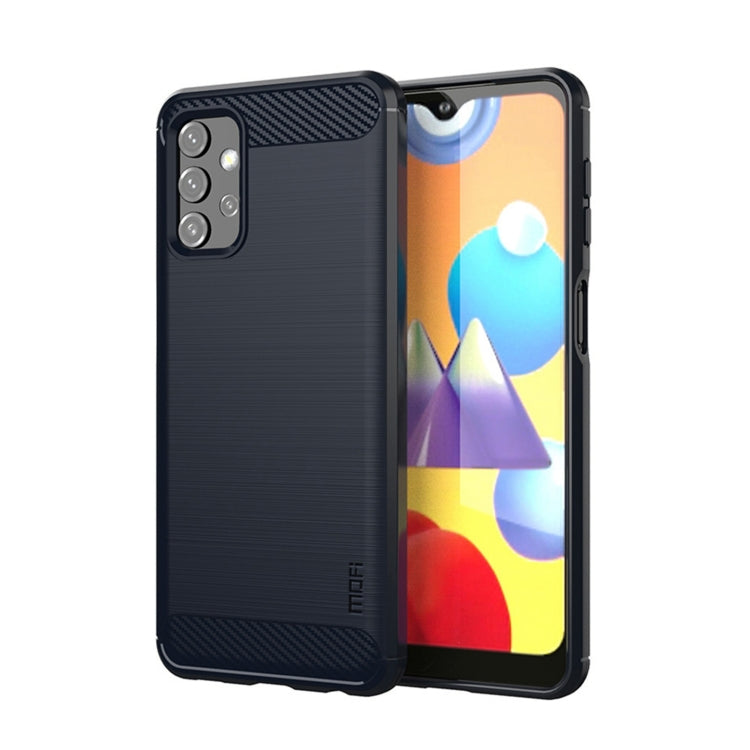 Custodia morbida in TPU in fibra di carbonio con trama spazzolata serie MOFI Gentleness, For Samsung Galaxy A02 / M02, For Samsung Galaxy A02s/M02s/F02s(EU Version), For Samsung Galaxy A02s/M02s/F02s(US Version), For Samsung Galaxy A32 4G(EU Version)  ...