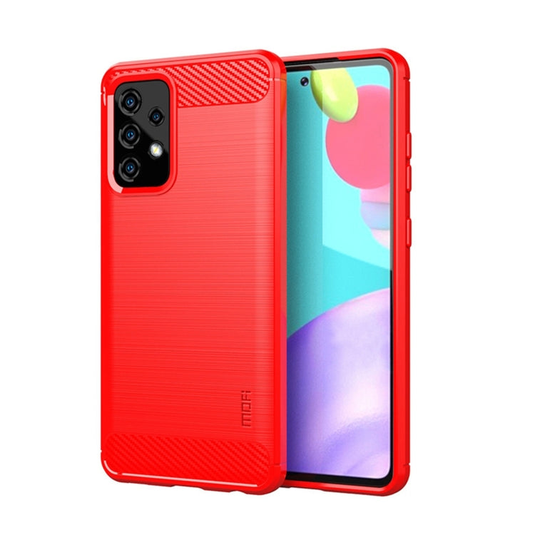 Custodia morbida in TPU in fibra di carbonio con trama spazzolata serie MOFI Gentleness, For Samsung Galaxy A02 / M02, For Samsung Galaxy A02s/M02s/F02s(EU Version), For Samsung Galaxy A02s/M02s/F02s(US Version), For Samsung Galaxy A32 4G(EU Version)  ...