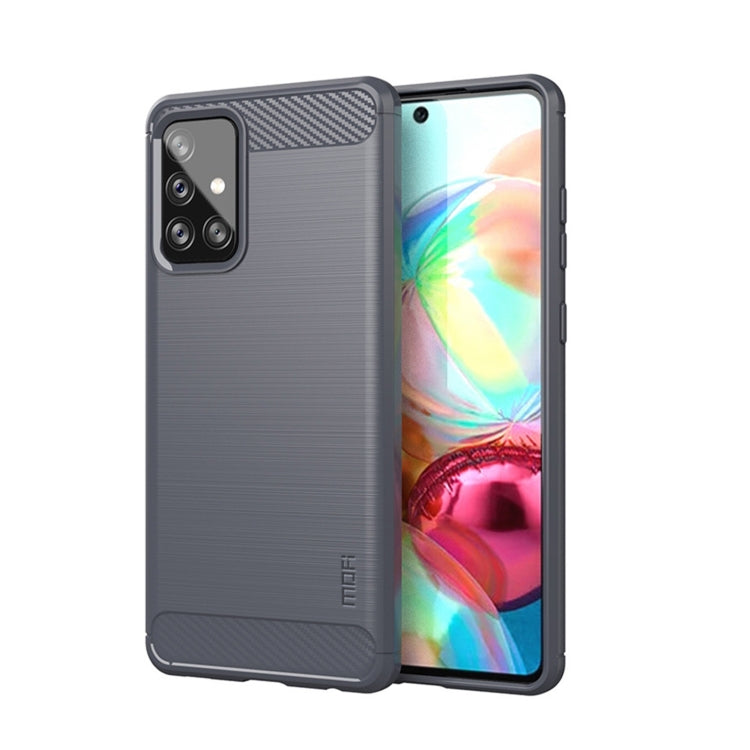Custodia morbida in TPU in fibra di carbonio con trama spazzolata serie MOFI Gentleness, For Samsung Galaxy A02 / M02, For Samsung Galaxy A02s/M02s/F02s(EU Version), For Samsung Galaxy A02s/M02s/F02s(US Version), For Samsung Galaxy A32 4G(EU Version)  ...