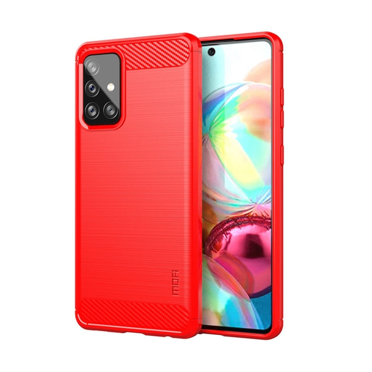 Custodia morbida in TPU in fibra di carbonio con trama spazzolata serie MOFI Gentleness, For Samsung Galaxy A02 / M02, For Samsung Galaxy A02s/M02s/F02s(EU Version), For Samsung Galaxy A02s/M02s/F02s(US Version), For Samsung Galaxy A32 4G(EU Version)  ...