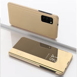 Custodia in pelle flip orizzontale placcata a specchio con supporto, For Samsung Galaxy F62/M62, For Samsung Galaxy A52 5G/4G, For Samsung Galaxy A72 5G/4G, For Samsung Galaxy A32 4G, For Samsung Galaxy A32 5G, For OPPO Find X3 / Find X3 Pro           ...