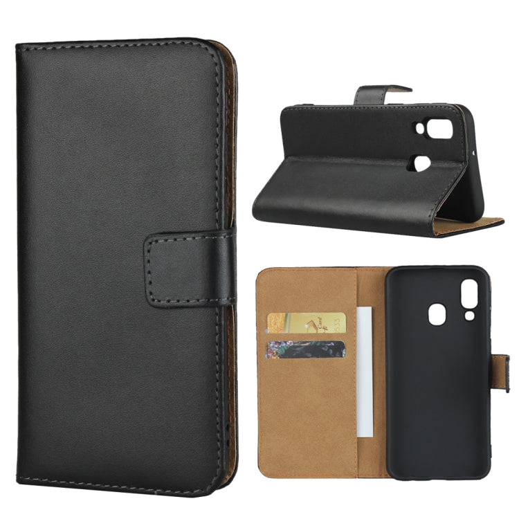 Fondina flip orizzontale in pelle per Samsung Galaxy A40 con chiusura magnetica e staffa e slot per schede e portafoglio, For Galaxy A40