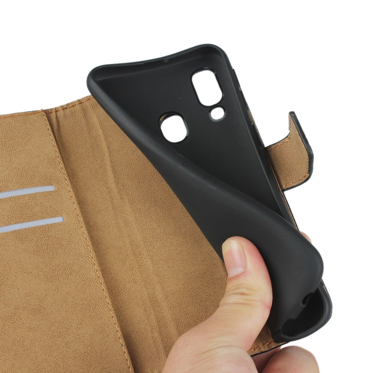 Fondina flip orizzontale in pelle per Samsung Galaxy A40 con chiusura magnetica e staffa e slot per schede e portafoglio, For Galaxy A40