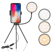 Lampada ad anello LED dimmerabile con supporto treppiede