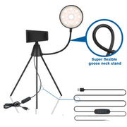 Lampada ad anello LED dimmerabile con supporto treppiede