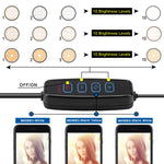 Lampada ad anello LED dimmerabile con treppiede