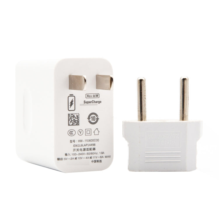 Caricabatterie da viaggio a ricarica rapida USB HW-66W 6A con testina di conversione spina europea, With EU Plug