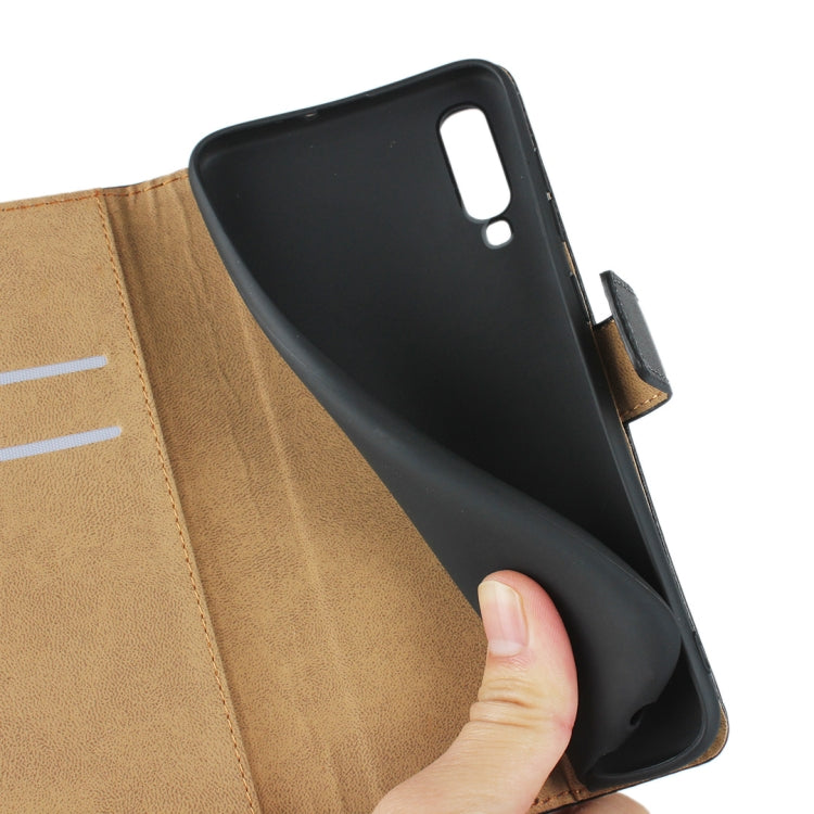 Fondina flip orizzontale in pelle per Samsung Galaxy A70 con chiusura magnetica e staffa e slot per schede e portafoglio, For Galaxy A70