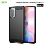 Custodia morbida in TPU in fibra di carbonio con trama spazzolata serie MOFI Gentleness, For Redmi K40 /K40 Pro /K40 Pro+/Poco F3, For Redmi Note 9s /Note 9 Pro /Note 9 Pro Max, For Xiaomi Redmi Note 10 / Note 10S, For Redmi Note 10 Pro / Note 10 Pro M...