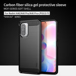 Custodia morbida in TPU in fibra di carbonio con trama spazzolata serie MOFI Gentleness, For Redmi K40 /K40 Pro /K40 Pro+/Poco F3, For Redmi Note 9s /Note 9 Pro /Note 9 Pro Max, For Xiaomi Redmi Note 10 / Note 10S, For Redmi Note 10 Pro / Note 10 Pro M...