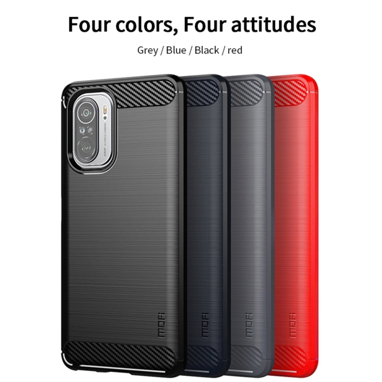Custodia morbida in TPU in fibra di carbonio con trama spazzolata serie MOFI Gentleness, For Redmi K40 /K40 Pro /K40 Pro+/Poco F3, For Redmi Note 9s /Note 9 Pro /Note 9 Pro Max, For Xiaomi Redmi Note 10 / Note 10S, For Redmi Note 10 Pro / Note 10 Pro M...