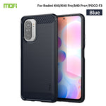 Custodia morbida in TPU in fibra di carbonio con trama spazzolata serie MOFI Gentleness, For Redmi K40 /K40 Pro /K40 Pro+/Poco F3, For Redmi Note 9s /Note 9 Pro /Note 9 Pro Max, For Xiaomi Redmi Note 10 / Note 10S, For Redmi Note 10 Pro / Note 10 Pro M...