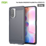 Custodia morbida in TPU in fibra di carbonio con trama spazzolata serie MOFI Gentleness, For Redmi K40 /K40 Pro /K40 Pro+/Poco F3, For Redmi Note 9s /Note 9 Pro /Note 9 Pro Max, For Xiaomi Redmi Note 10 / Note 10S, For Redmi Note 10 Pro / Note 10 Pro M...