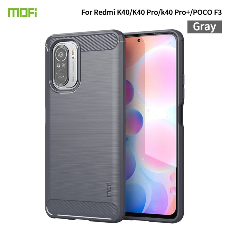 Custodia morbida in TPU in fibra di carbonio con trama spazzolata serie MOFI Gentleness, For Redmi K40 /K40 Pro /K40 Pro+/Poco F3, For Redmi Note 9s /Note 9 Pro /Note 9 Pro Max, For Xiaomi Redmi Note 10 / Note 10S, For Redmi Note 10 Pro / Note 10 Pro M...