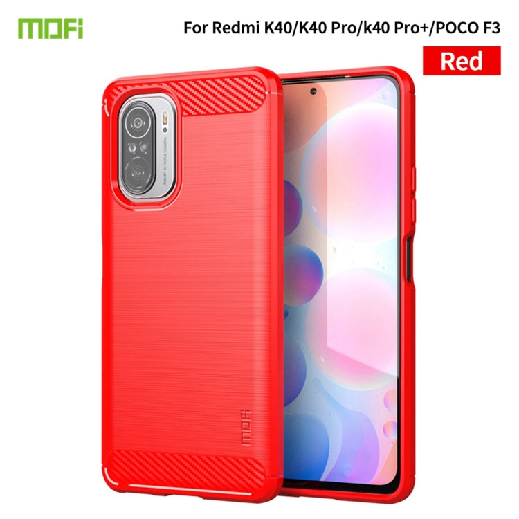 Custodia morbida in TPU in fibra di carbonio con trama spazzolata serie MOFI Gentleness, For Redmi K40 /K40 Pro /K40 Pro+/Poco F3, For Redmi Note 9s /Note 9 Pro /Note 9 Pro Max, For Xiaomi Redmi Note 10 / Note 10S, For Redmi Note 10 Pro / Note 10 Pro M...