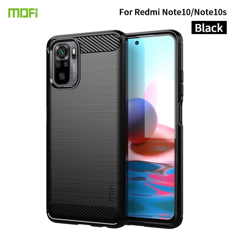 Custodia morbida in TPU in fibra di carbonio con trama spazzolata serie MOFI Gentleness, For Redmi K40 /K40 Pro /K40 Pro+/Poco F3, For Redmi Note 9s /Note 9 Pro /Note 9 Pro Max, For Xiaomi Redmi Note 10 / Note 10S, For Redmi Note 10 Pro / Note 10 Pro M...