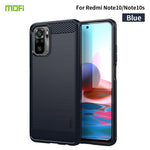 Custodia morbida in TPU in fibra di carbonio con trama spazzolata serie MOFI Gentleness, For Redmi K40 /K40 Pro /K40 Pro+/Poco F3, For Redmi Note 9s /Note 9 Pro /Note 9 Pro Max, For Xiaomi Redmi Note 10 / Note 10S, For Redmi Note 10 Pro / Note 10 Pro M...