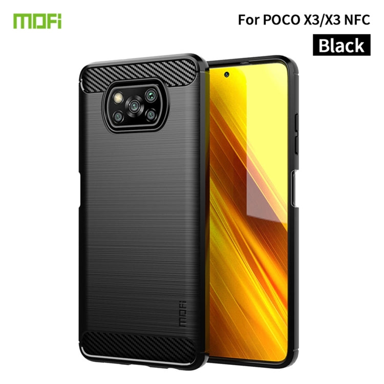 Custodia morbida in TPU in fibra di carbonio con trama spazzolata serie MOFI Gentleness, For Redmi K40 /K40 Pro /K40 Pro+/Poco F3, For Redmi Note 9s /Note 9 Pro /Note 9 Pro Max, For Xiaomi Redmi Note 10 / Note 10S, For Redmi Note 10 Pro / Note 10 Pro M...