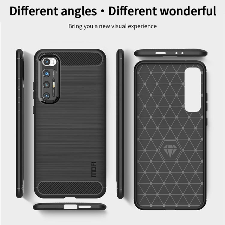 Custodia morbida in TPU in fibra di carbonio con trama spazzolata serie MOFI Gentleness, For Xiaomi Mi 10S, For?Xiaomi Mi 11, For Xiaomi Mi 11