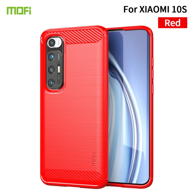 Custodia morbida in TPU in fibra di carbonio con trama spazzolata serie MOFI Gentleness, For Xiaomi Mi 10S, For?Xiaomi Mi 11, For Xiaomi Mi 11