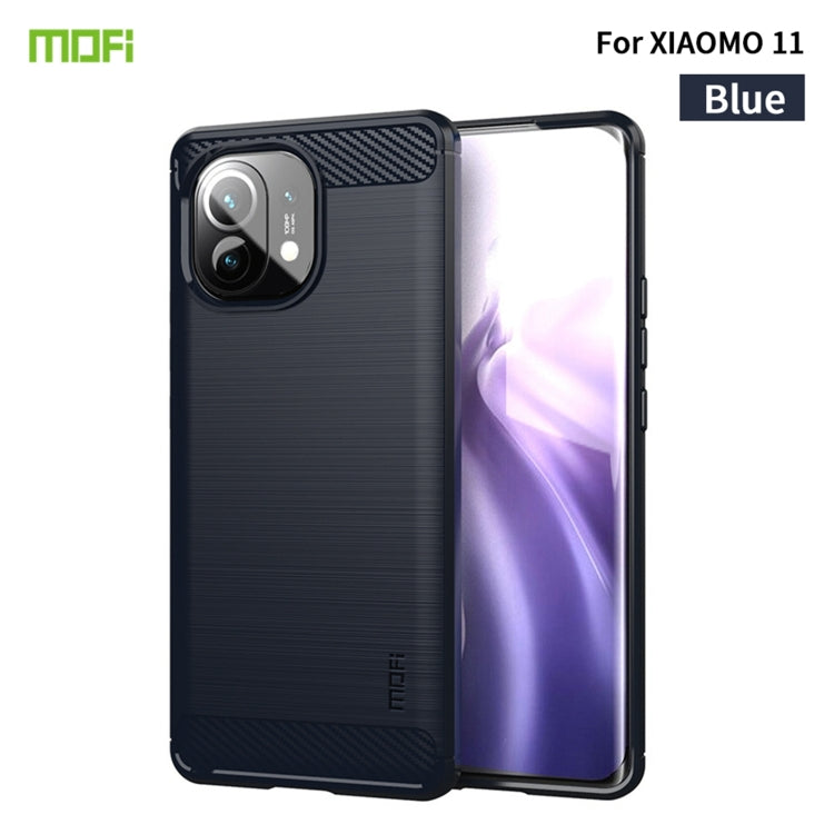 Custodia morbida in TPU in fibra di carbonio con trama spazzolata serie MOFI Gentleness, For Xiaomi Mi 10S, For?Xiaomi Mi 11, For Xiaomi Mi 11