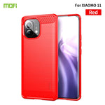 Custodia morbida in TPU in fibra di carbonio con trama spazzolata serie MOFI Gentleness, For Xiaomi Mi 10S, For?Xiaomi Mi 11, For Xiaomi Mi 11