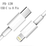 Cavo di ricarica rapida XJ-61 da 12 W USB-C / Type-C a 8 pin PD, 1m, 1.5m, 2m