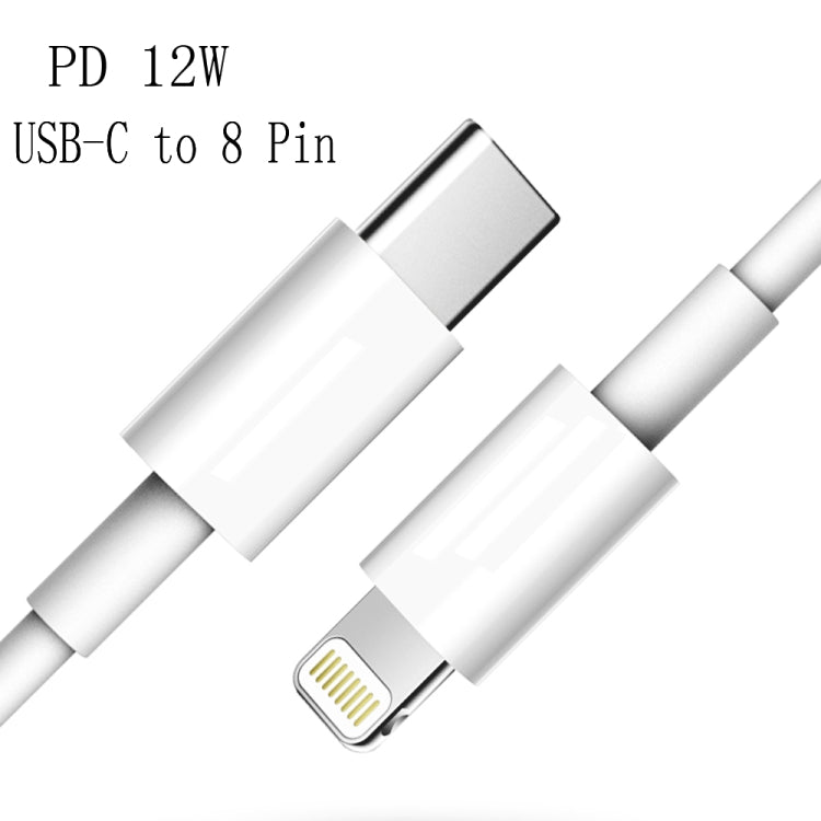 Cavo di ricarica rapida XJ-61 da 12 W USB-C / Type-C a 8 pin PD, 1m, 1.5m, 2m