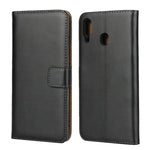 Fondina flip orizzontale in pelle per Samsung Galaxy M20 con chiusura magnetica e staffa e slot per schede e portafoglio, For Galaxy M20