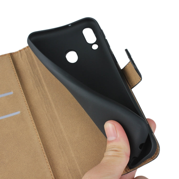 Fondina flip orizzontale in pelle per Samsung Galaxy M20 con chiusura magnetica e staffa e slot per schede e portafoglio, For Galaxy M20