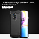 Custodia morbida TPU fibra carbonio per OnePlus 8 Pro