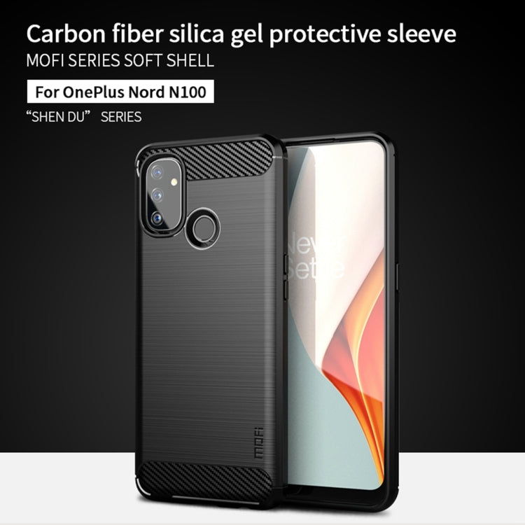 Custodia morbida TPU fibra carbonio per OnePlus Nord N100