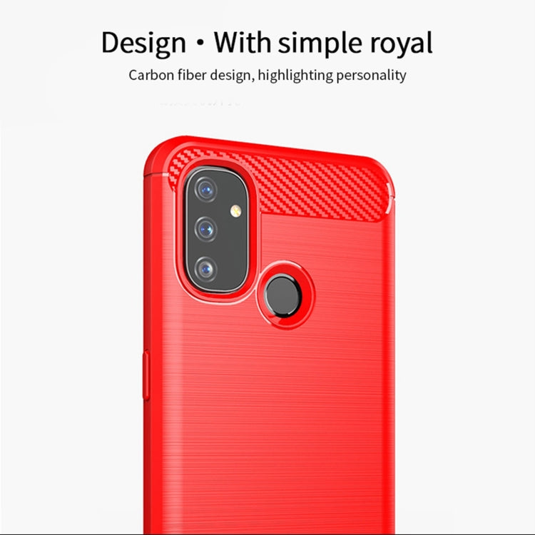 Custodia morbida TPU fibra carbonio per OnePlus Nord N100