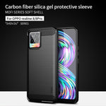 Per OPPO Realme 8/8 Pro MOFI Gentleness Series Custodia morbida in TPU in fibra di carbonio con texture spazzolata (nero), For OPPO Realme 8 / 8 Pro