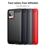 Per OPPO Realme 8/8 Pro MOFI Gentleness Series Custodia morbida in TPU in fibra di carbonio con texture spazzolata (nero), For OPPO Realme 8 / 8 Pro