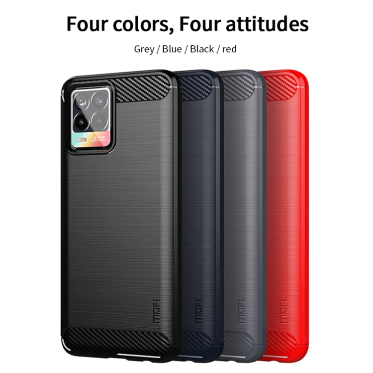 Per OPPO Realme 8/8 Pro MOFI Gentleness Series Custodia morbida in TPU in fibra di carbonio con texture spazzolata (nero), For OPPO Realme 8 / 8 Pro
