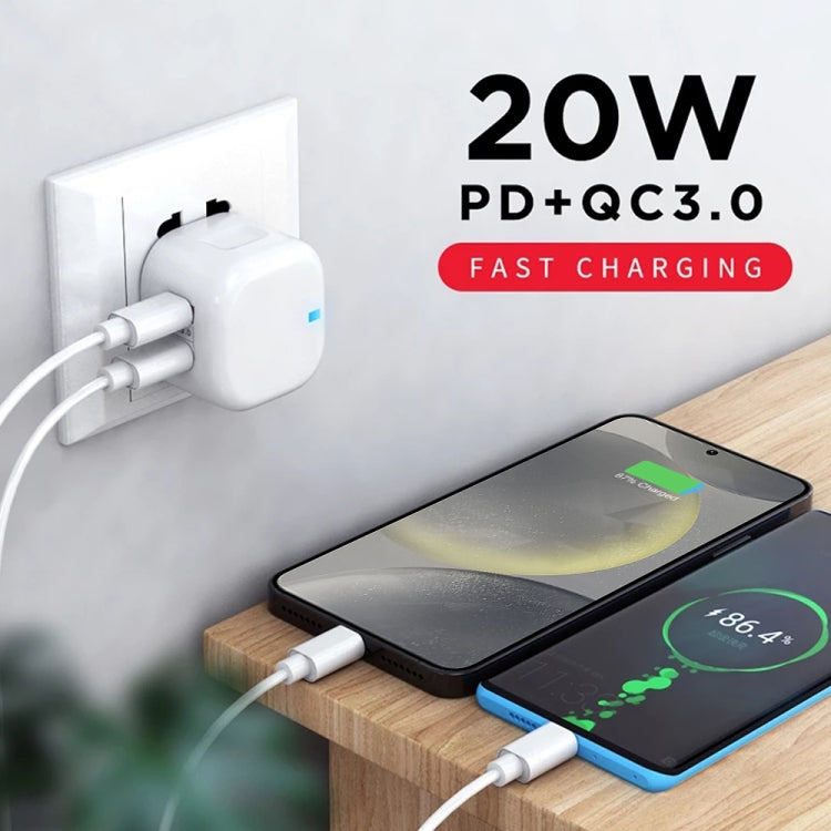Caricabatteria da viaggio 20W PD3.0 + QC3.0 con cavo Micro USB