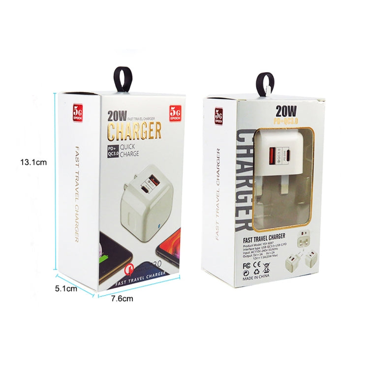 Caricabatteria da viaggio 20W PD3.0 + QC3.0 con cavo Micro USB