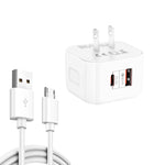 Caricabatteria da viaggio 20W PD3.0 + QC3.0 con cavo Micro USB