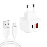 Caricabatterie da viaggio 20W PD3.0 + QC3.0 con cavo Type-C